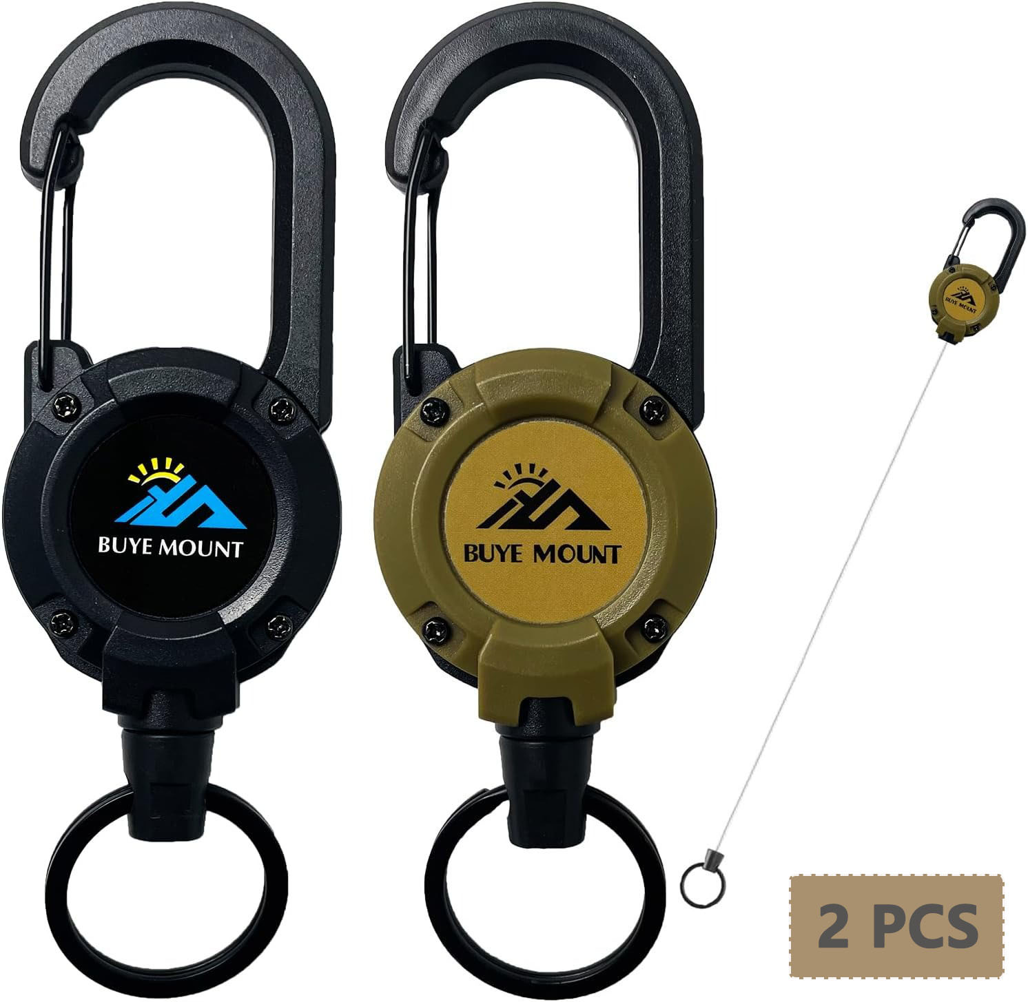 Conventional Reel - Paquete de 2 Porta Llaves Retráctiles