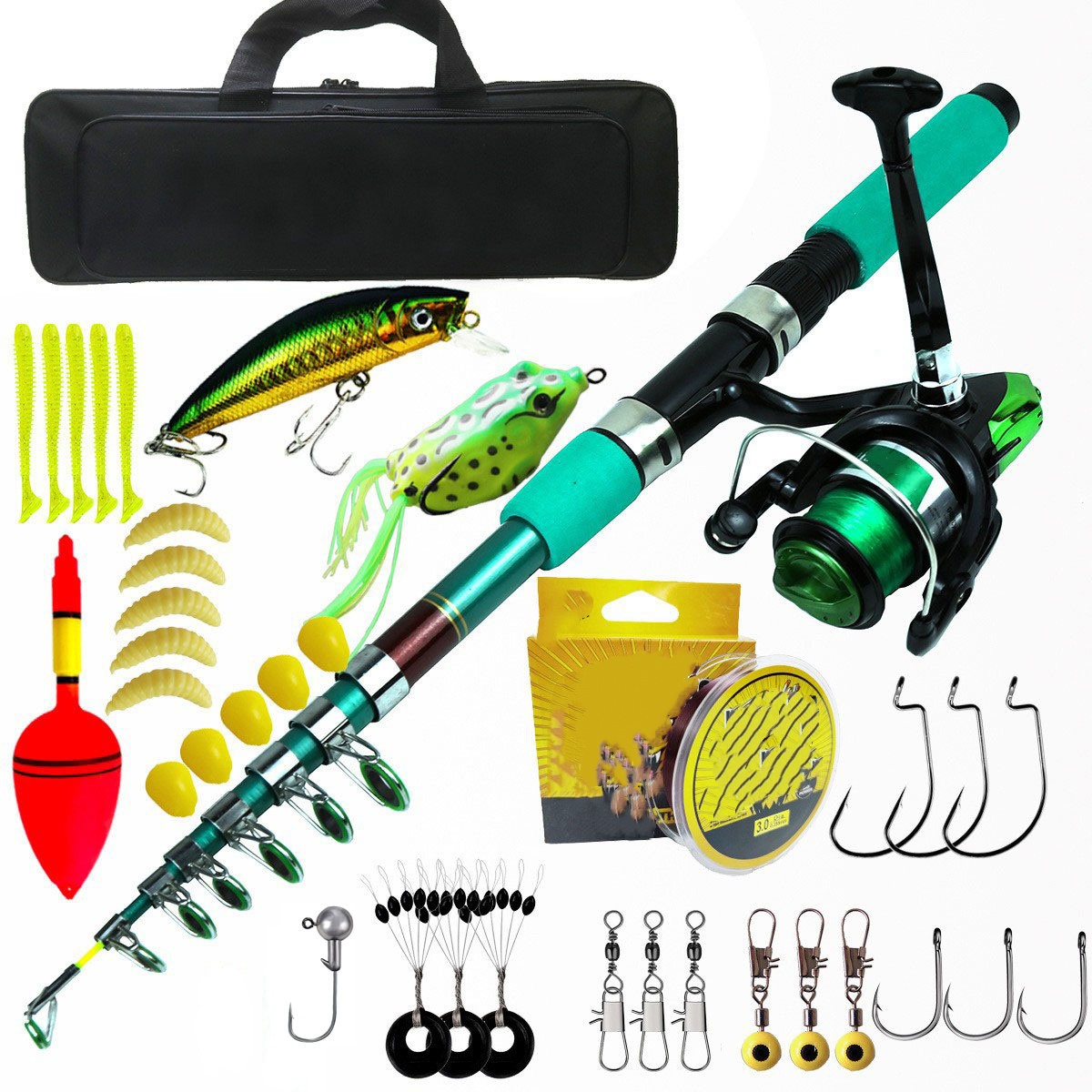 Caña de Pescar Telescópica Por - Spinning Reel reseña y precio